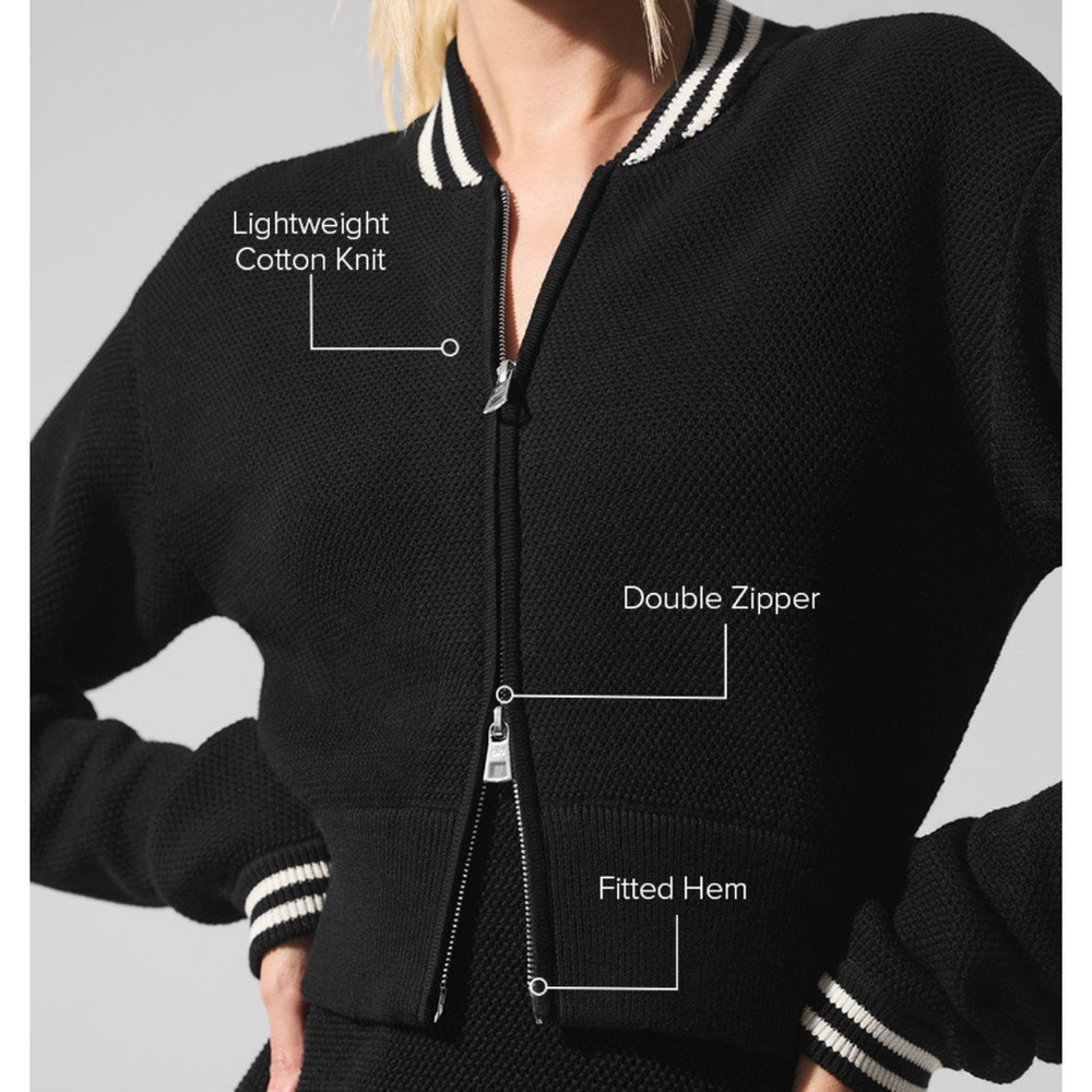 Tennis Club Sweater Knit Full Zip Jacket